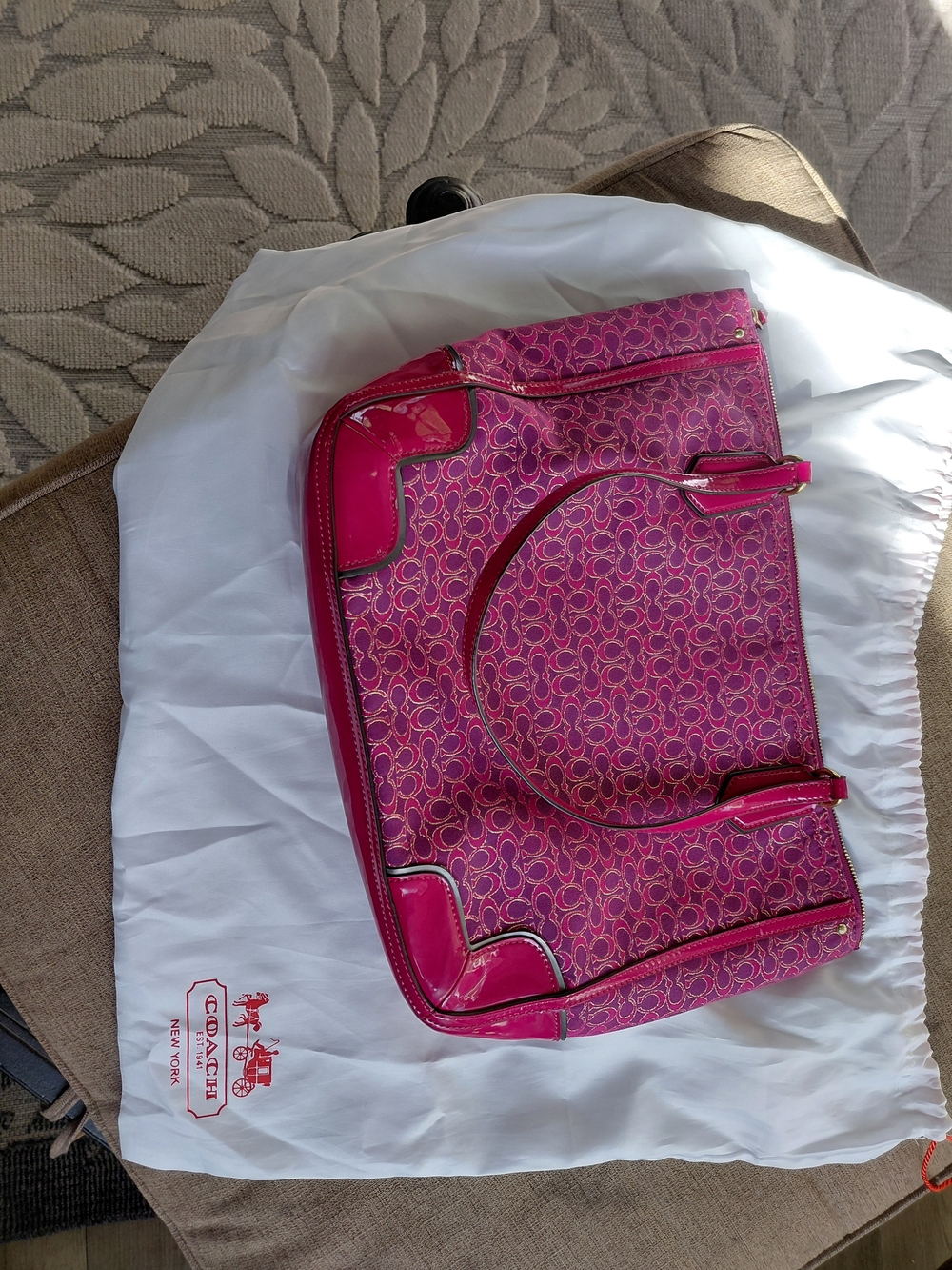 Coach Pink Signature Tote Bag